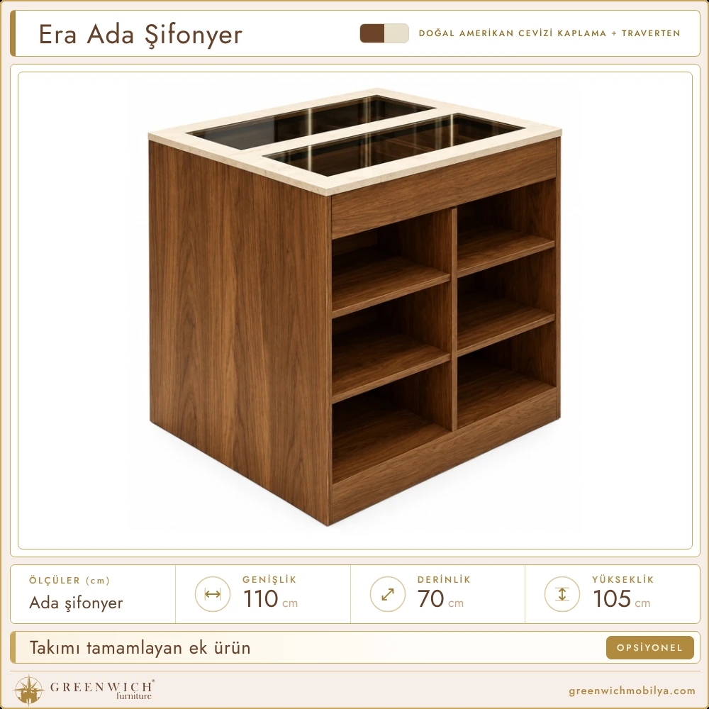Era amerikan cevizi ada şifonyer, opsiyonel ürün