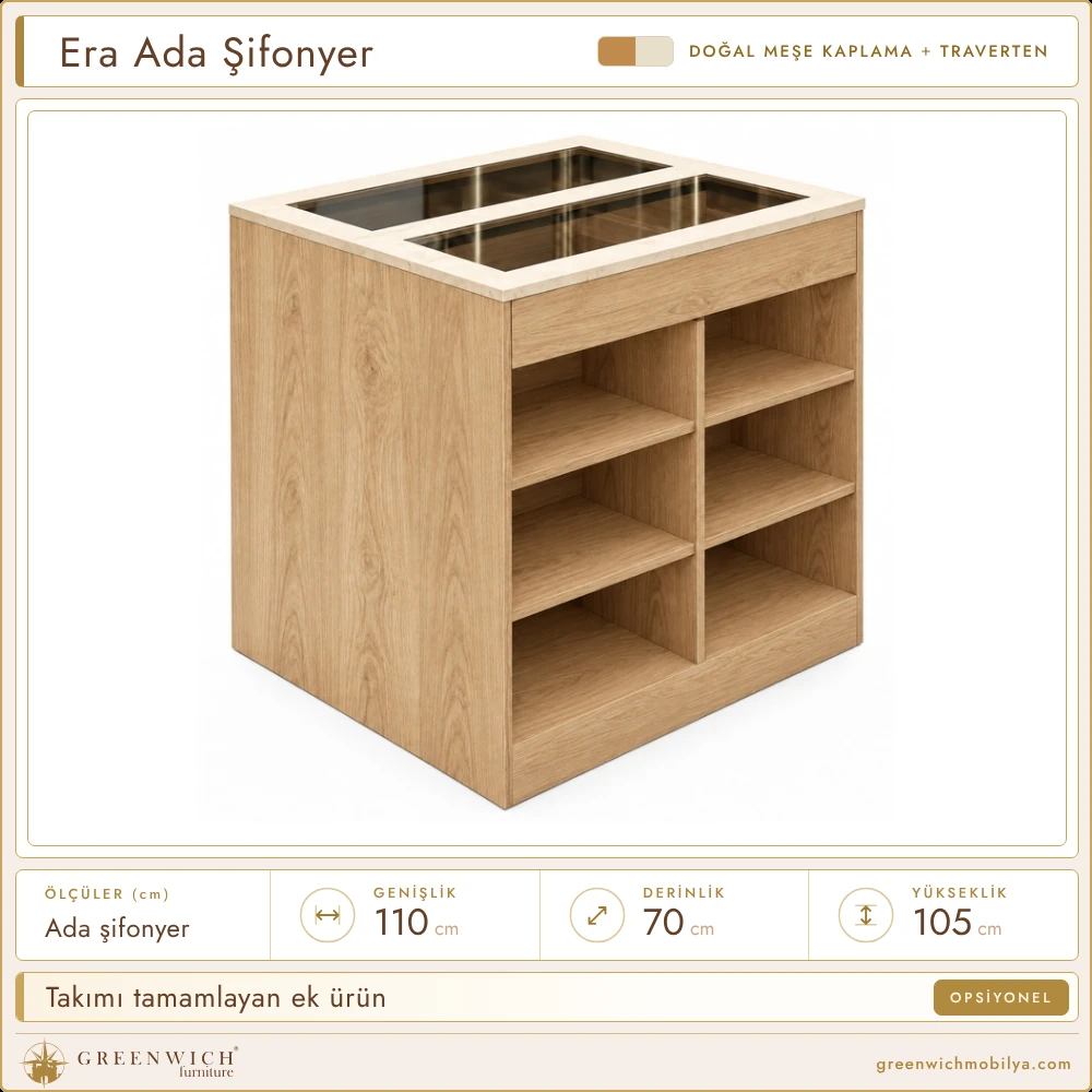 Era meşe ada şifonyer, opsiyonel ürün