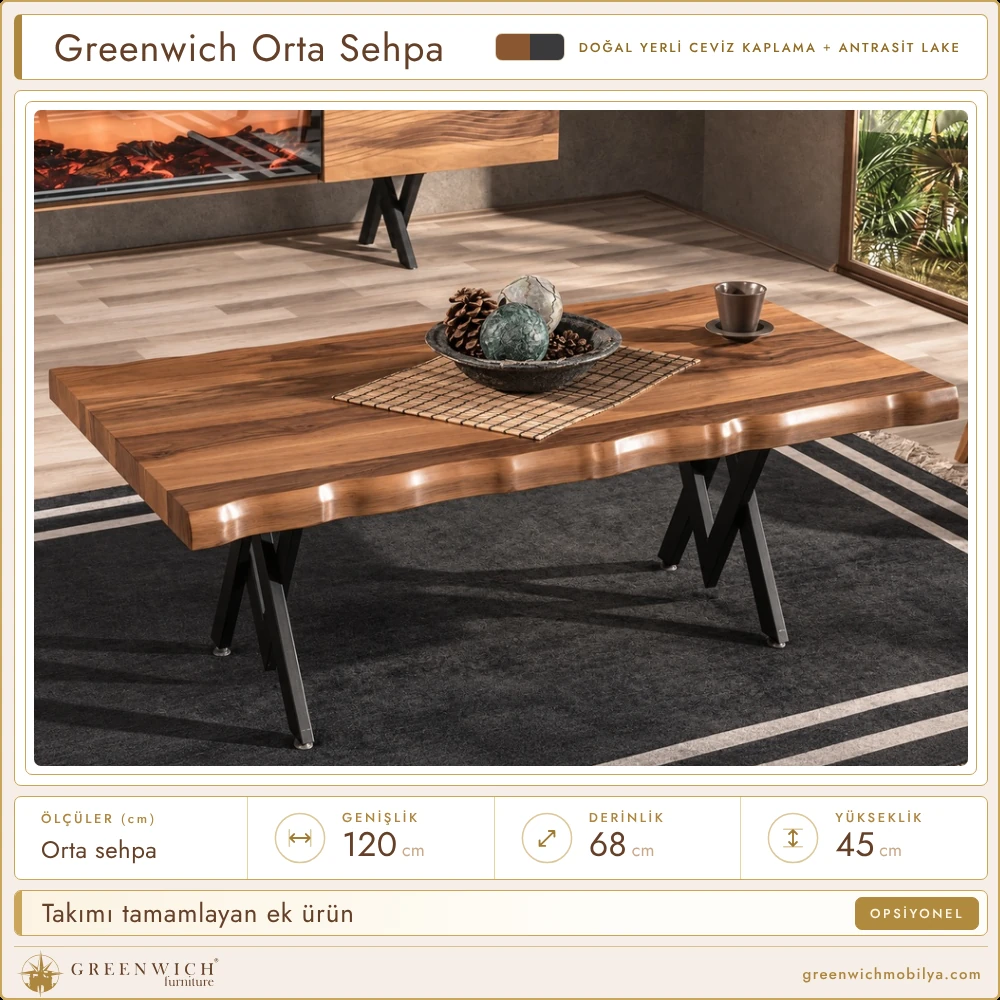 Greenwich orta sehpa, salon ortamı