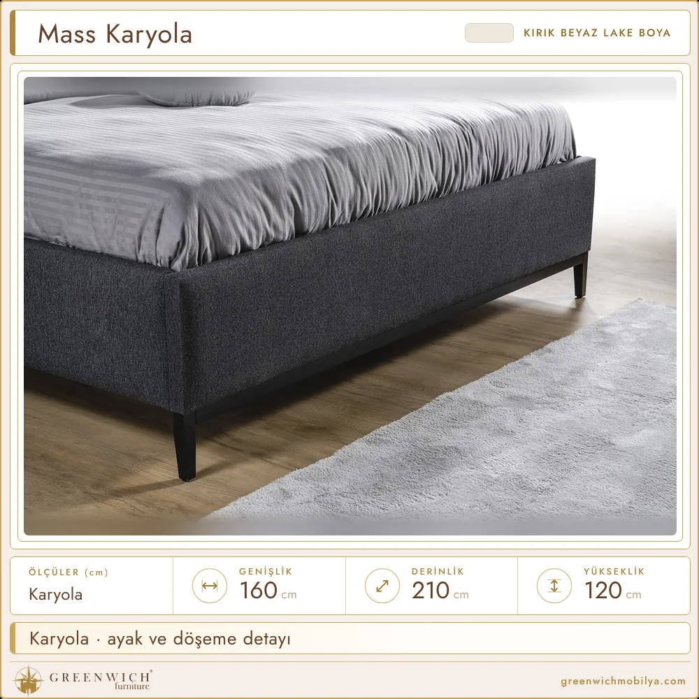 Mass karyola, ayak ve döşeme detayı